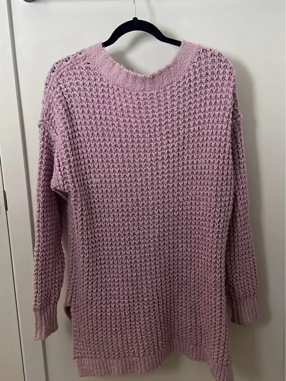 Lavender Chunky Knit Button-Front Sweater
